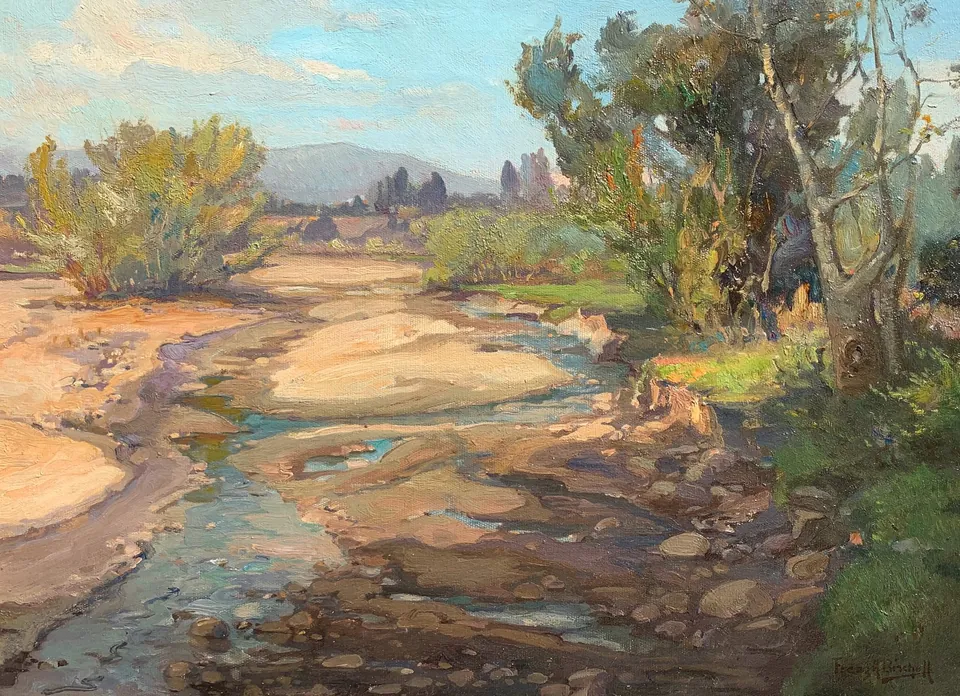 Franz A. Bischoff, In the Arroyo Seco, oil on canvas