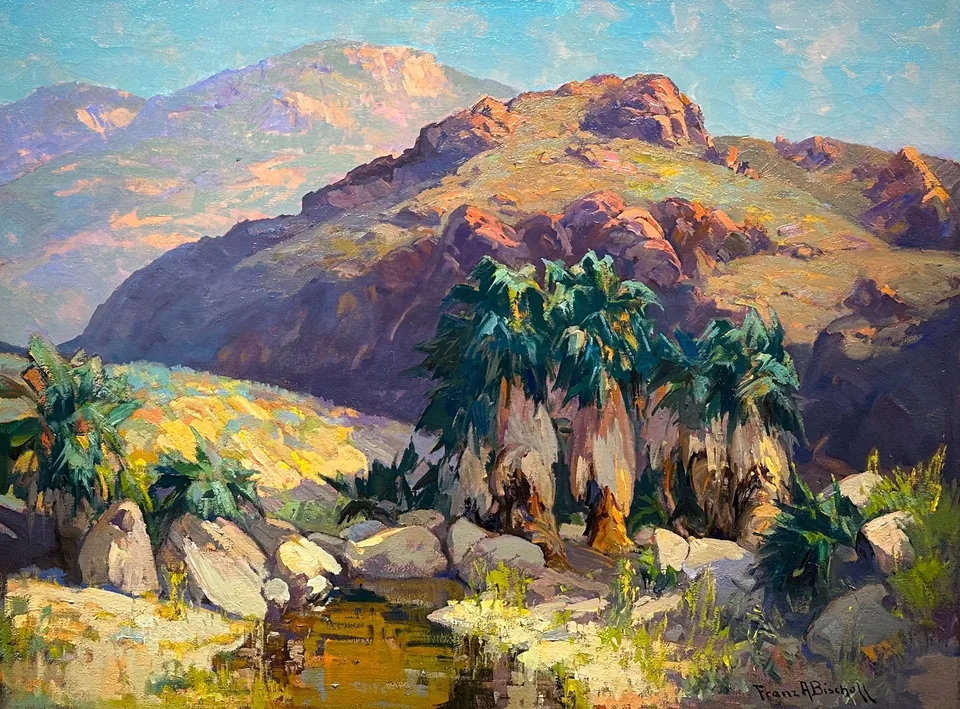 Franz A. Bischoff, Palm Springs Canyon, oil on canvas