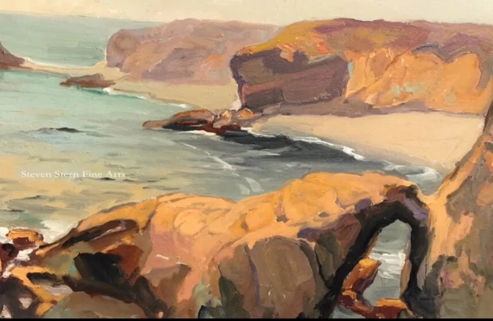 Franz A. Bischoff, Treasure Island, Laguna Beach, oil on board